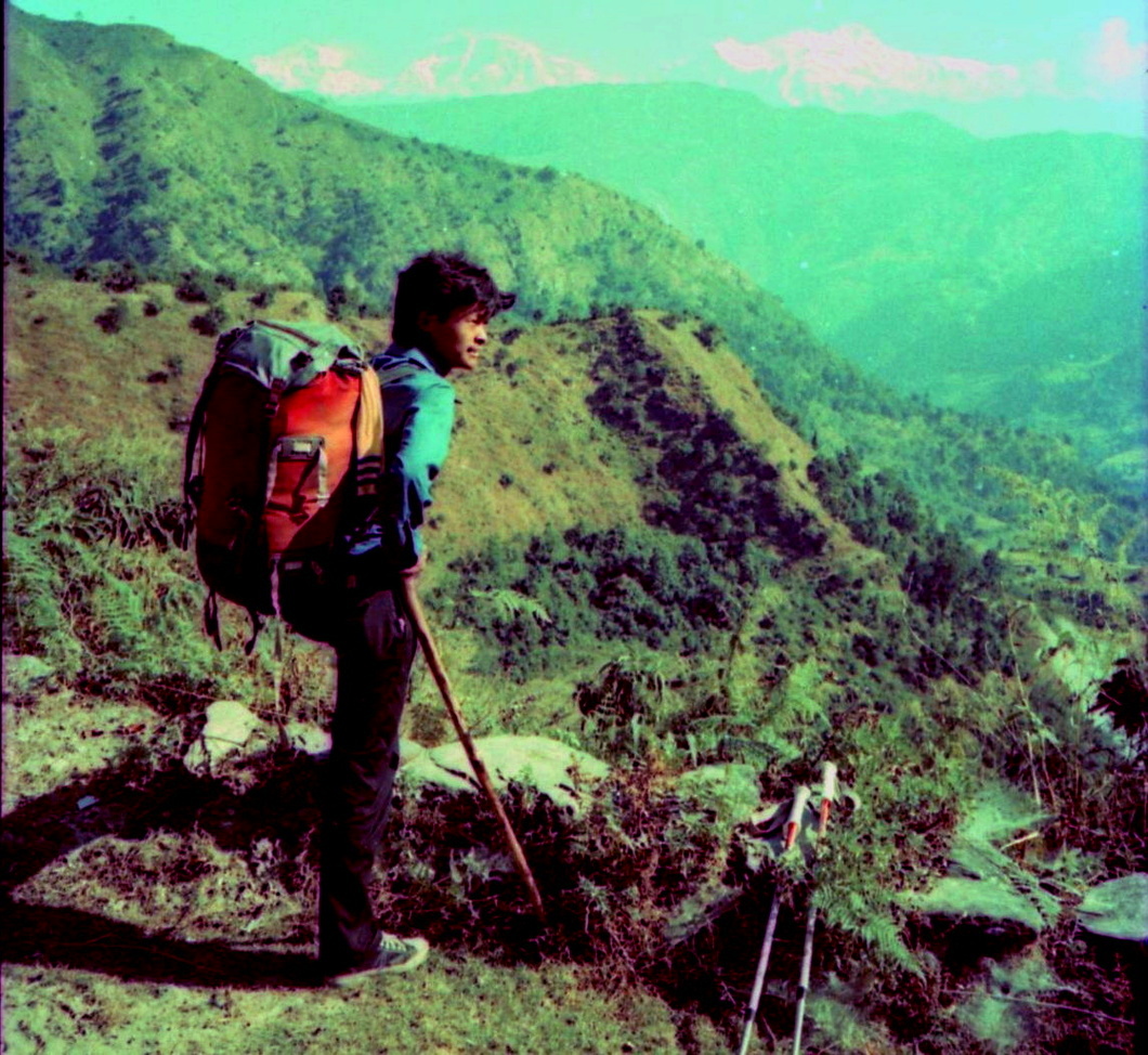 On route from Marsayangdi Valley to Pokhara