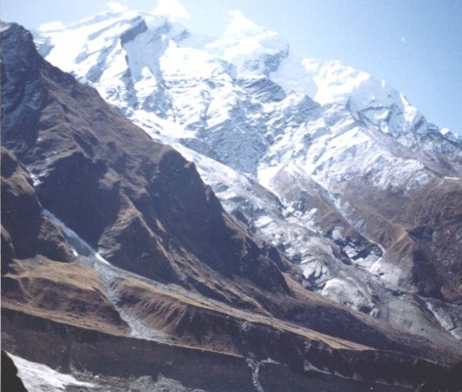 View back to Italian Base Camp and Mt.Manapati on route to Chonbarden Glacier