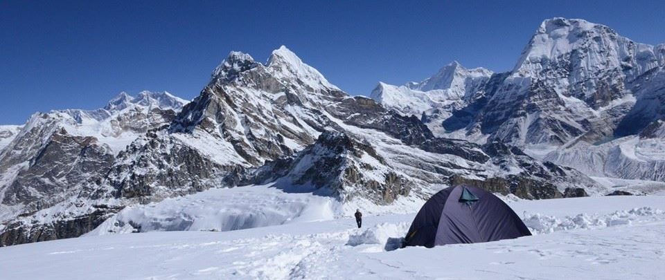 Everest from High Camp on Mera Peak