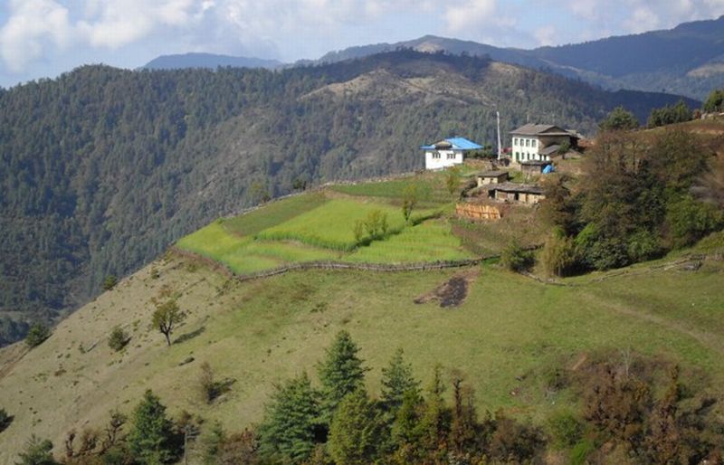 Rugged hillsides on route from Lukla to Jiri