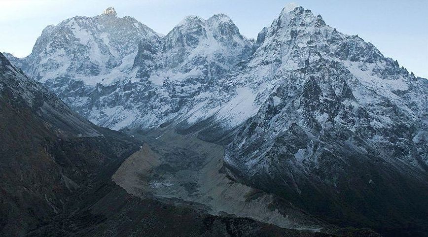 Mount Jannu ( Khumbakarna ) Sobithongie, Phole and Khabur from Kambachen in the Ghunsa Khola Valley