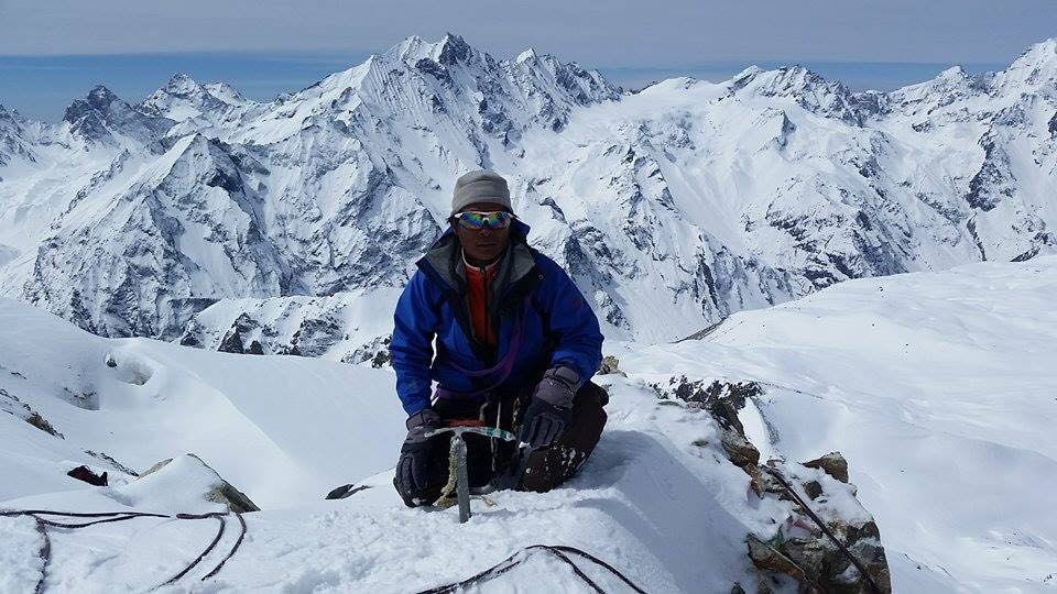 Chukung Valley and Island Peak from above Bibre