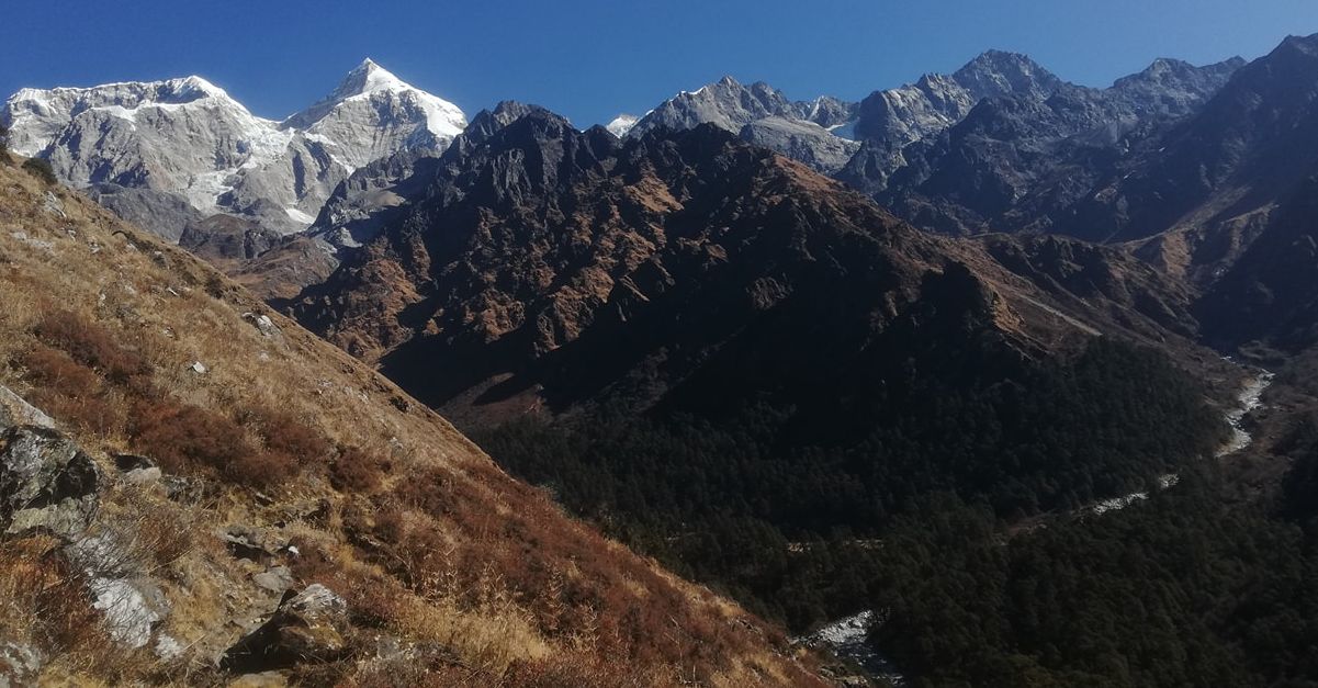 Mt.Numbur on approach to Upper Likhu Khola Valley