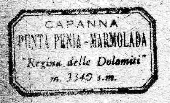 Hut Stamp - Capanna Punta Penia on Marmolada in the Italian Dolomites