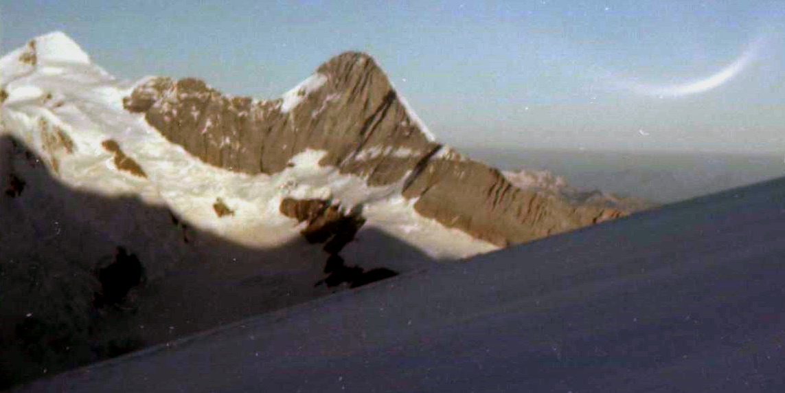 Eiger East Face and Monch on route to Strahlegg Hut