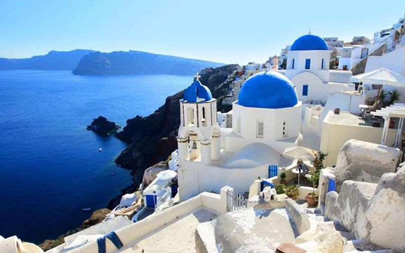 Santorini in the Cycladic Islands of Greece