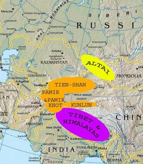 Location map of the Tien Shan Mountains