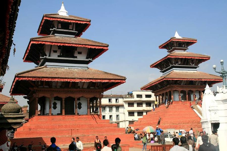 Temples in Durbar Square in Kathmandu