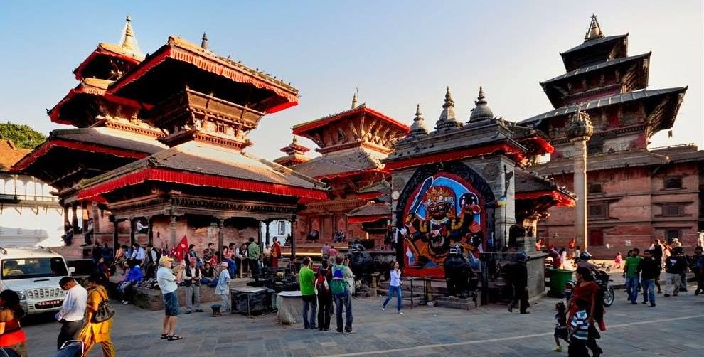 Hindu Effigy ( Swet Bhairadya ) in Durbar Square in Kathmandu