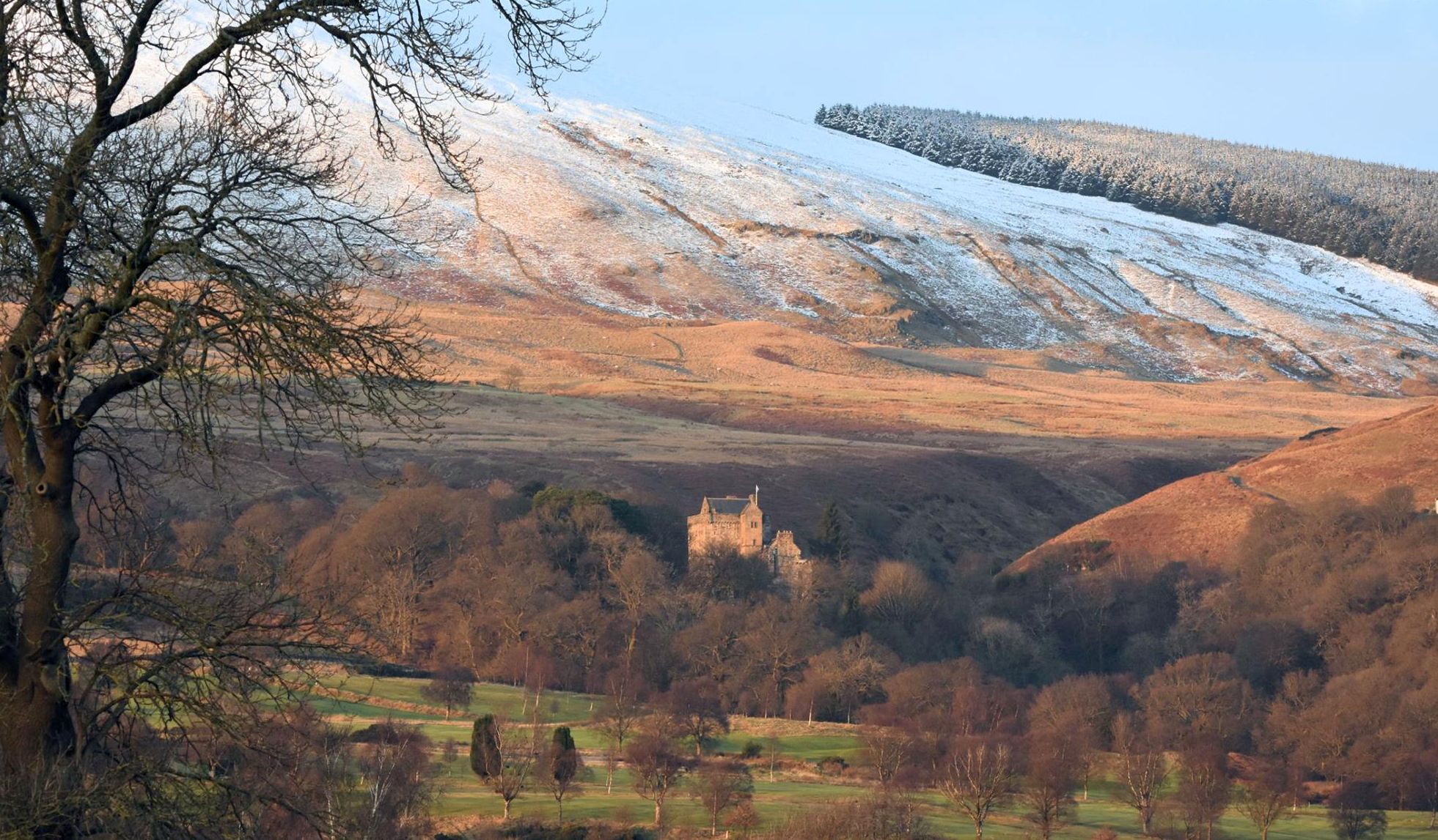 Castle Campbell beneath the Ochil Hills