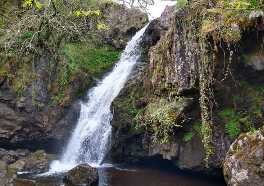 White Spout Waterfall on Finglen Burn in Campsie Glen