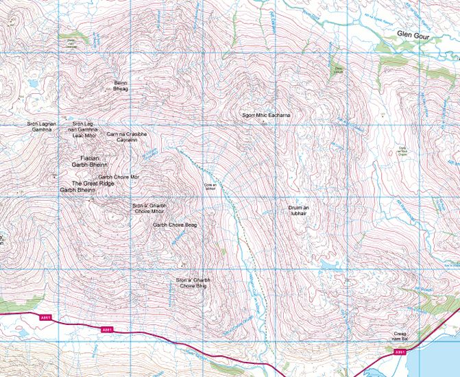 Map of Garbh Bheinn in Ardgour