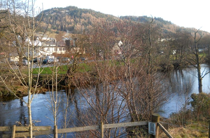 Menteith Hills above Aberfoyle from the River Forth