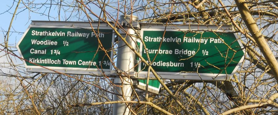 Signpost on the Strathkelvin Railway Path