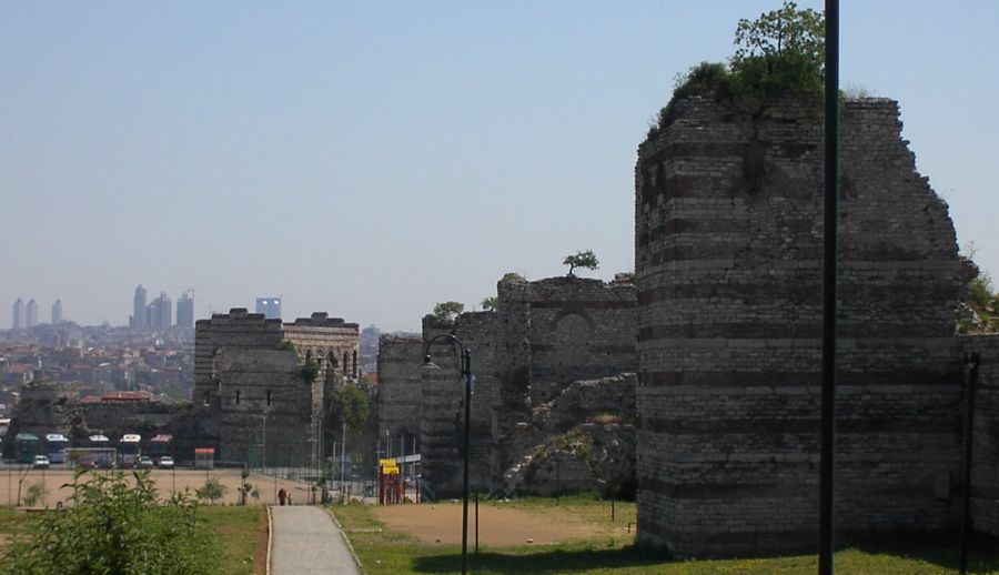 The Walls of Constantinople in Istanbul in Turkey