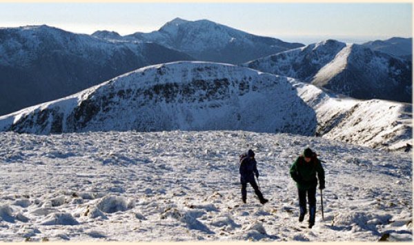 The Carneddau in Wales in winter