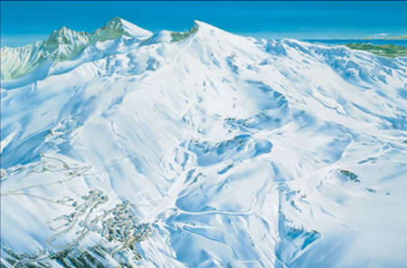 Ski Slopes at Solynieve in the Sierra Nevada of Southern Spain